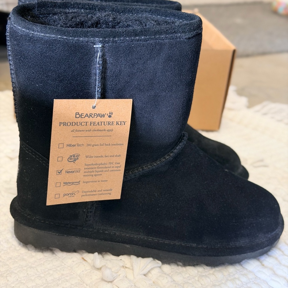 BearPaw Black and Blue Youth Boots